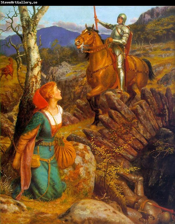 Arthur Hughes Gareth Helps Lyonors and Overthrows the Red Knight